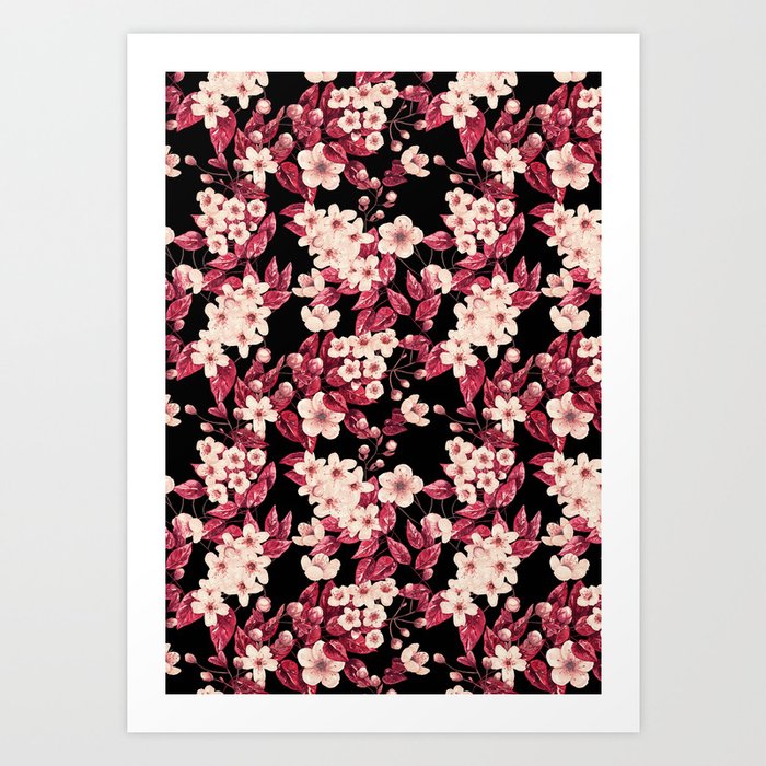 Sakura flowers Tree Art Print