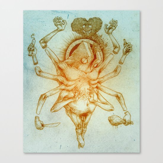 Crucified Self Portrait Canvas Print