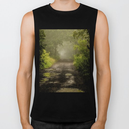 Misty Woodland Lane II Biker Tank