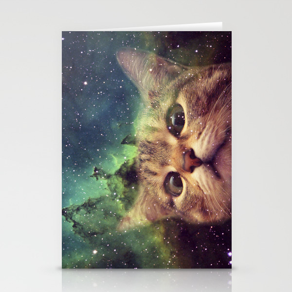 Cat Staring Into Space Stationery Cards By Marios Society6