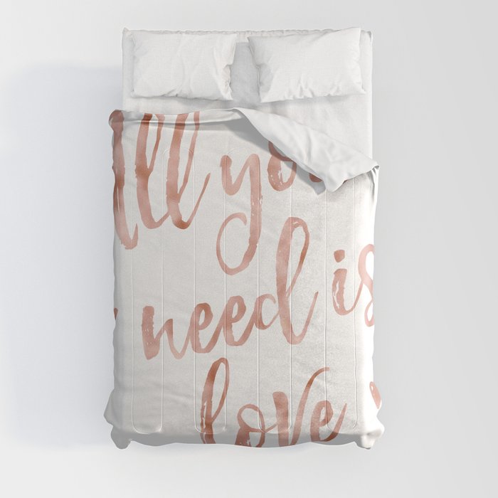 All you need is love - rose gold and hearts Comforter