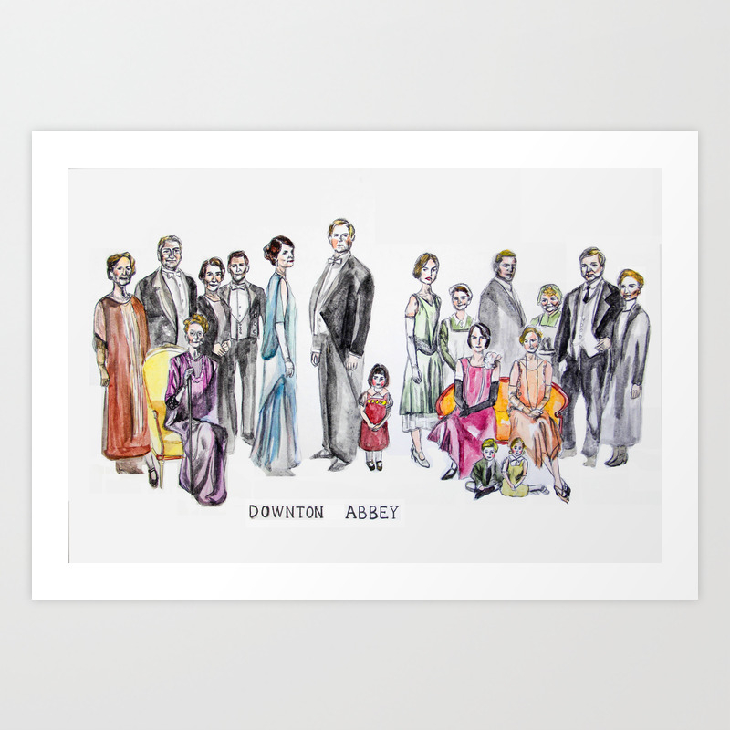 All Downton Abbey Characters Art Prints. 