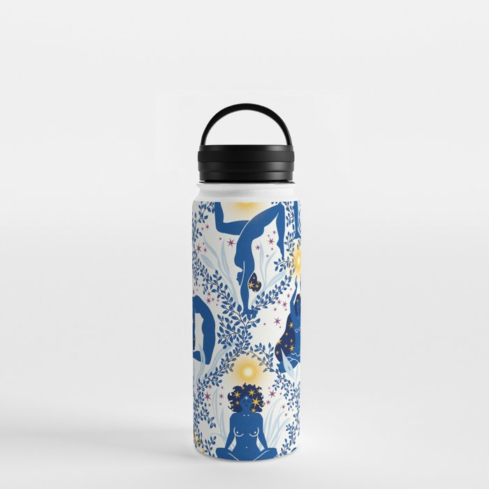 Feel the Cosmic Yoga blue Water Bottle