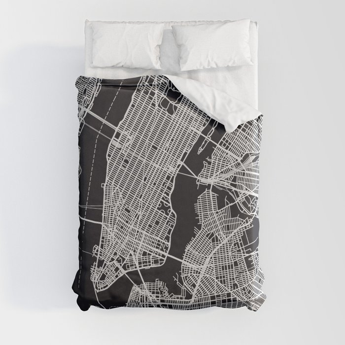 NEW YORK CITY MAP Duvet Cover