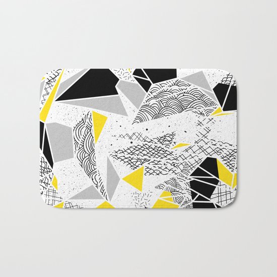 Geometric abstract textures Bath Mat