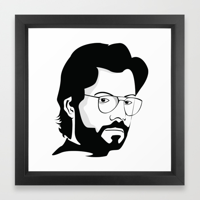 La Casa De Papel Tee Sirt El Profesor Framed Art Print By Beldfaqihrachid1 Society6