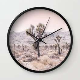 Joshua Tree Wall Clock | Mountains, Photo, Pastel, Goodvibes, Joshuatree, Landscape, Arizona, Indio, Boho, Joshuatrees 