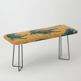 Alligator Collection – Ochre & Teal Bench