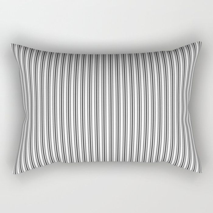 Classic Small Black Tarp Black French Mattress Ticking Double Stripes Rectangular Pillow