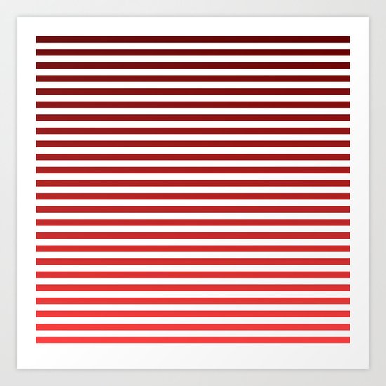 Beach Blanket - Red Gradient Art Print