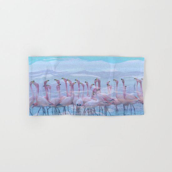 Flamingos #7, fun design Hand & Bath Towel