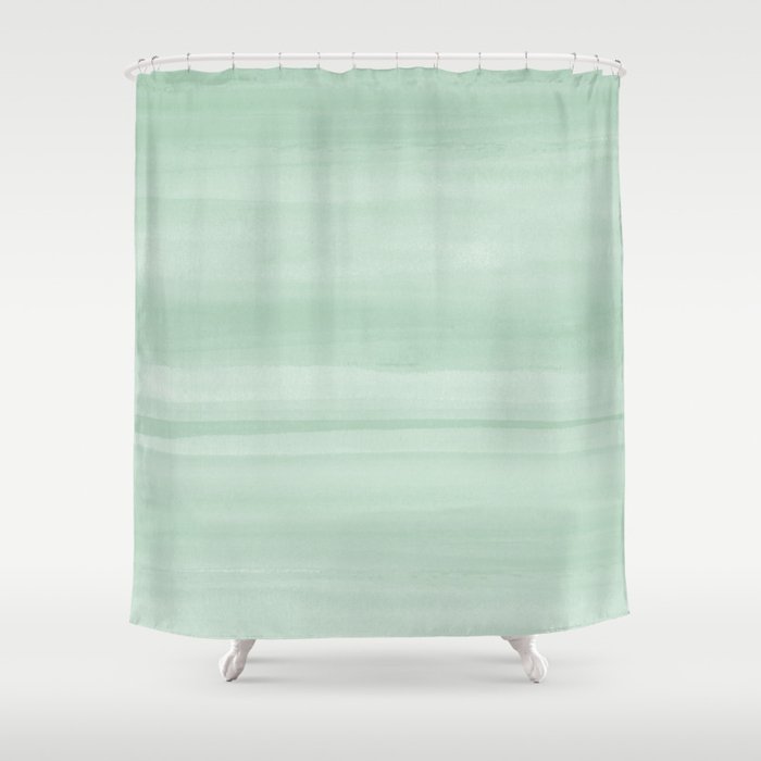 Green Watercolor Ombre Shower Curtain