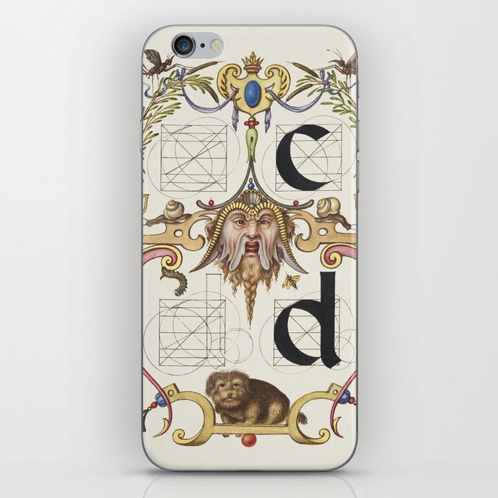 Vintage calligraphy art 'C' and 'D' iPhone Skin