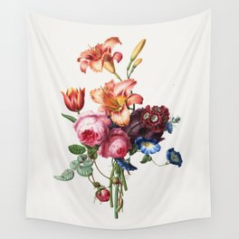 Flower Bouquet 2 on White by Henriëtte Geertruida Knip Wall Tapestry