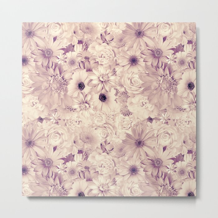 desert mist and purple floral bouquet aesthetic cluster Metal Print