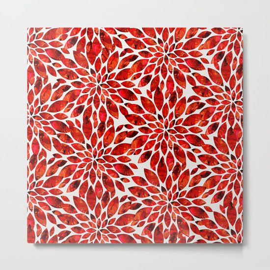 Poppy Petal Burst Metal Print