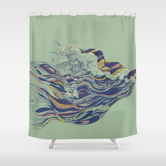 OCEAN AND LOVE Shower Curtain