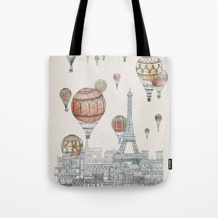 Voyages Over Paris Tote Bag by fleck | Society6