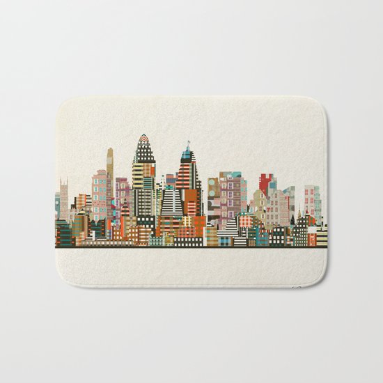 Cincinnati Ohio skyline Bath Mat