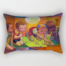 Kids playing on the street Rectangular Pillow