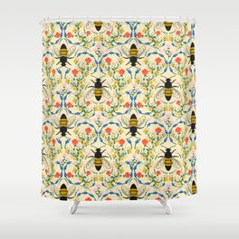 Bee Garden - Cream Shower Curtain