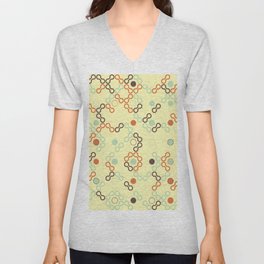 Geometric pattern with colored elements, vintage abstract background V Neck T Shirt