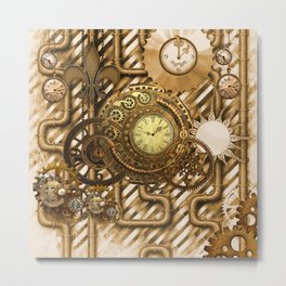 Wonderful steampunk design, awesome clockwork Metal Print