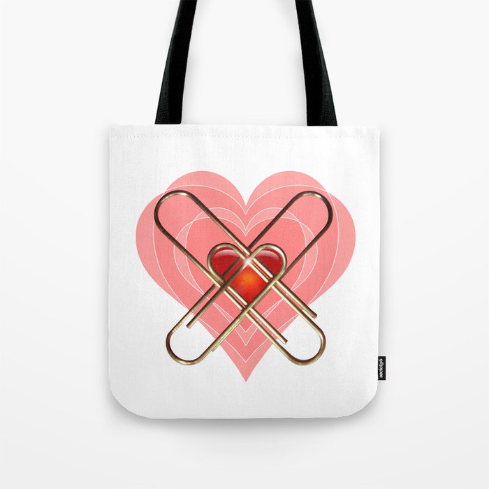 Clip Heart Valentine Tote Bag By Drmartin