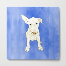 English bull terrier puppy pop art Metal Print