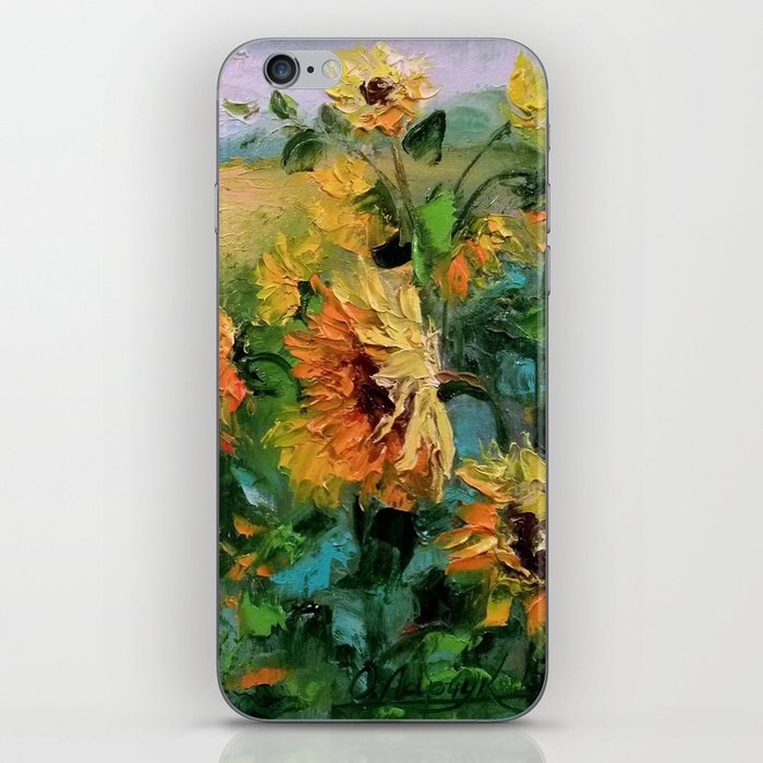 Sunflowers in the wind iPhone Skin