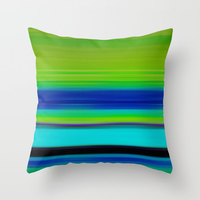 Opportunity - Green And Blue Modern Abstract Art Throw Pillow
