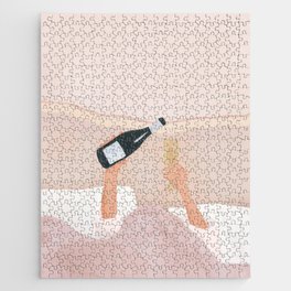 Morning Wine Jigsaw Puzzle | Room, Blanket, Shape, Curated, Shine, Wine, Awake, Morning, Pillows, Woman 