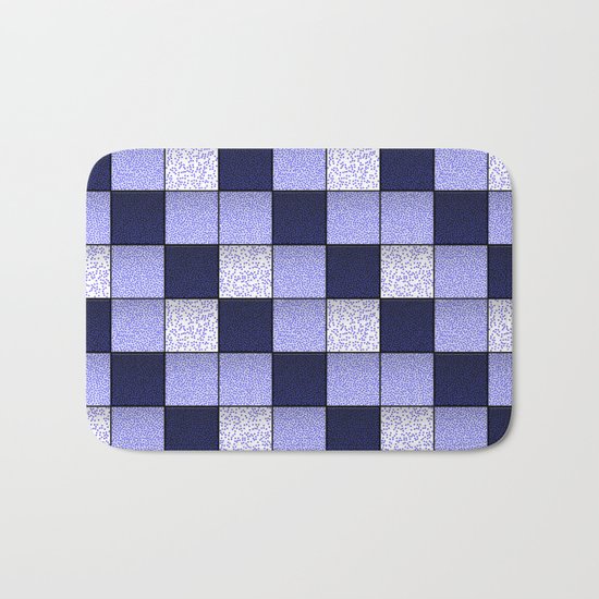 Blue Spotty Tiles Bath Mat