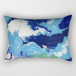 Textured Blue Rectangular Pillow