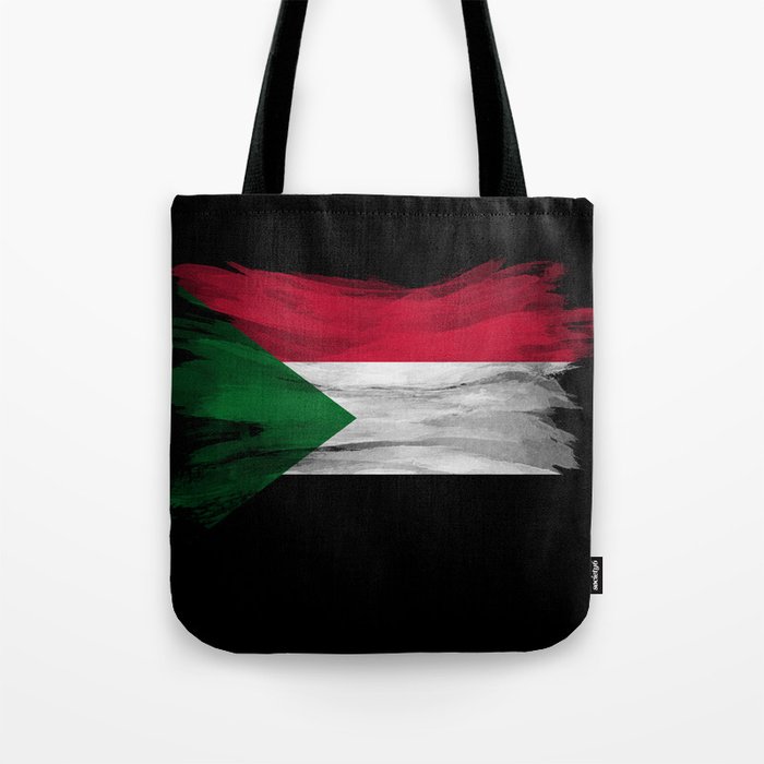 Sudan flag brush stroke, national flag Tote Bag