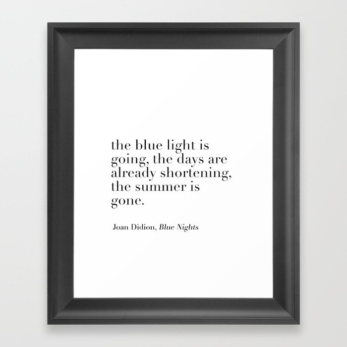 Joan Didion autumn quote Framed Art Print by typutopia