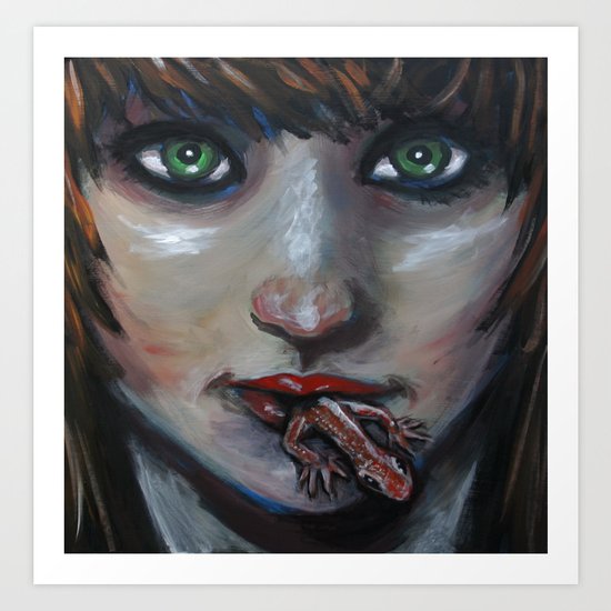 Red Lizard (or Things Said) Art Print