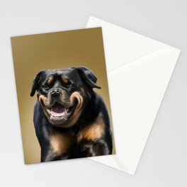 Happy Rottweiler Dog Selfie Portrait Stationery Card
