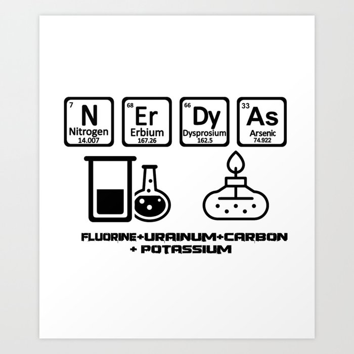Nerdyy As Fuck Elements Periodic Table Gift Art Print By Mrniceguy83