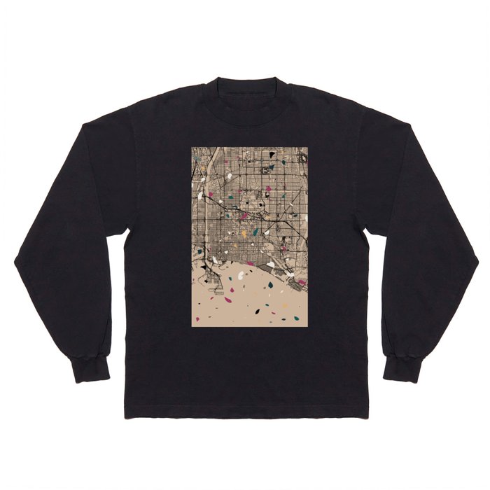 LONG BEACH USA City Map Collage Long Sleeve T Shirt