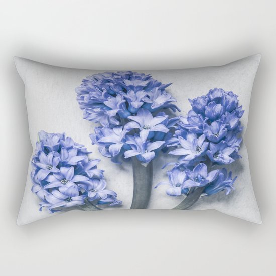 Three Blue Hyacinths Rectangular Pillow