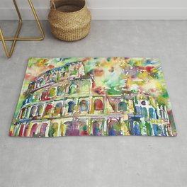 COLOSSEUM - watercolor painting Rug