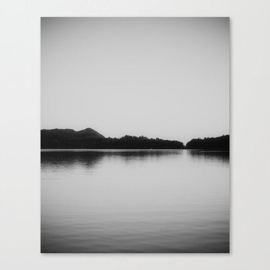 Herring Lake Black and White Canvas Print