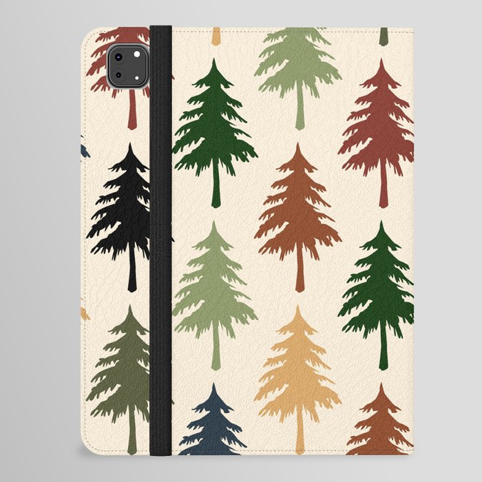 Colorful retro pine forest 2 iPad Folio Case