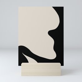 Minimalistic Abstract Shapes Black and White  Mini Art Print