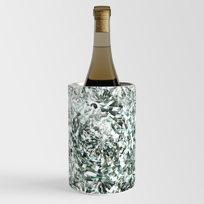 White Diamond Abstract Art Pattern 04 Wine Chiller