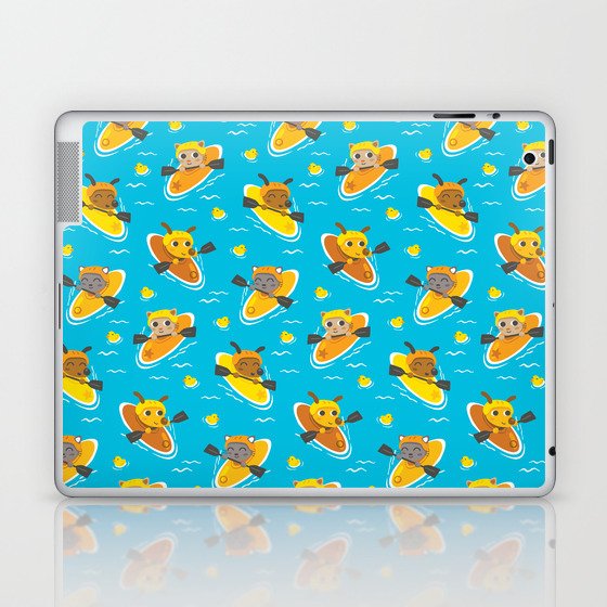 Cats and Dogs in Canoes Laptop & iPad Skin