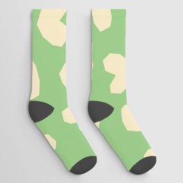 Geometric Hearts pattern green Socks