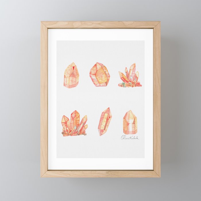 Crystals - Citrine Framed Mini Art Print