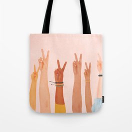 Peace Tote Bag | Digital, Sign, Girls, Hand, Handsup, Gesture, Woman, Peace, Play, Love 